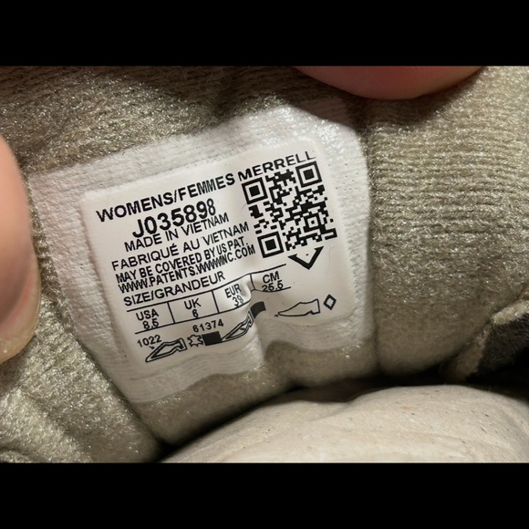 Merrell Moab 3 Trail Hiking Shoes Sneakers Taupe/Yellow Womans 8.5M - Picture 10 of 16